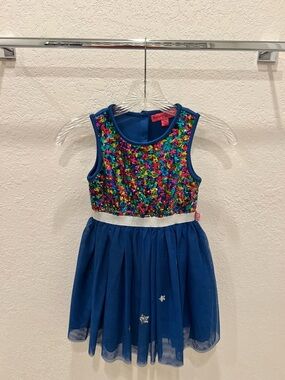 Betsey Johnson Multicolor Sequin Bodice with Blue Tulle Skirt